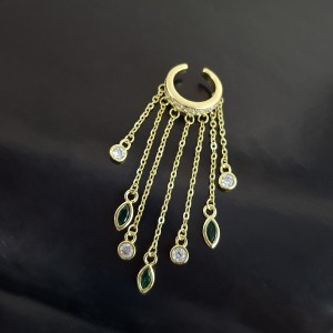 ایرکاف آویز بلند نگین سبز