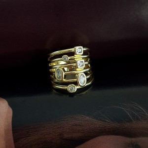 انگشتر ژوپینگ استک شش ردیفه رینگی *
