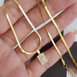 گردنبند پلاک ستاره  زنجیر ماری استیل*