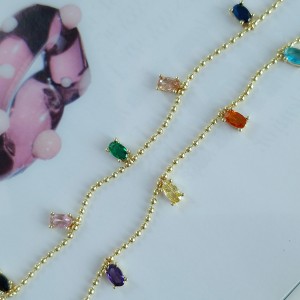 گردنبند آویز نگین اشکی بیضی*