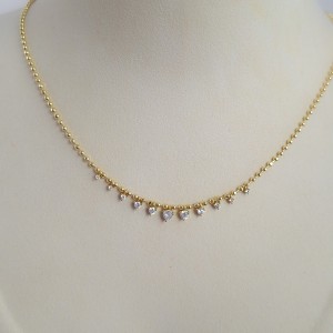 گردنبند طرح طلای گوی و نگین دایره