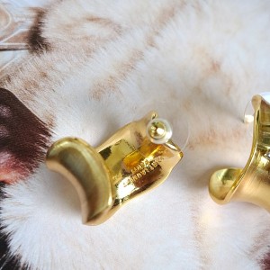گوشواره طلایی لوگو YSL نقره‌ای  مستر **