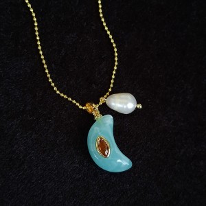 گردنبند هلال ماه امازونیت*