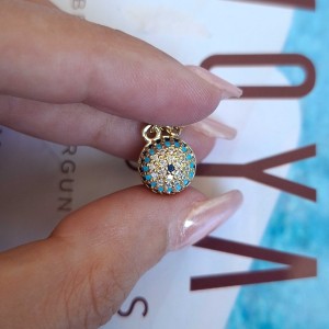 گوشواره گوی چشم نظر (دو طرف فول نگین) ژوپینگ