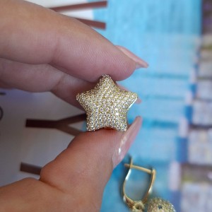 گوشواره ستاره فول نگین ژوپینگ