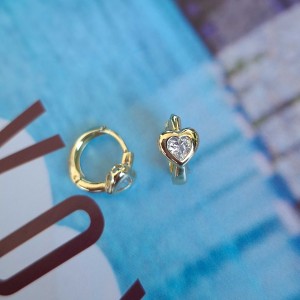گوشواره حلقه‌ای قلب قاب دار ژوپینگ