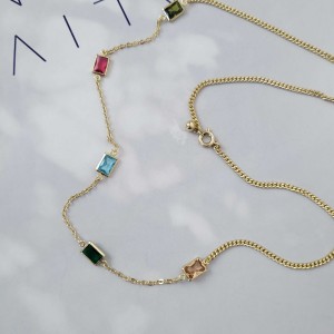گردنبند باگت رنگی ژوپینگ*