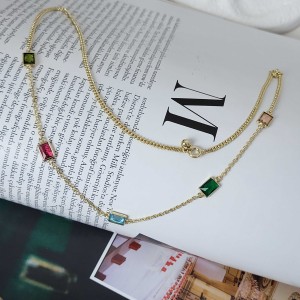 گردنبند باگت رنگی ژوپینگ