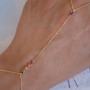 دستبند تمیمه طلایی اشک رنگی