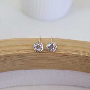 گوشواره نگین دایره ۶ میل ژوپینگ*