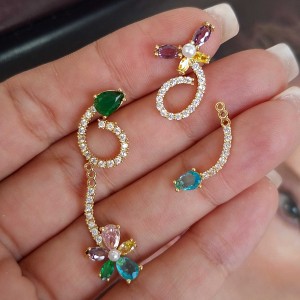 گوشواره سنجاقک و گل
