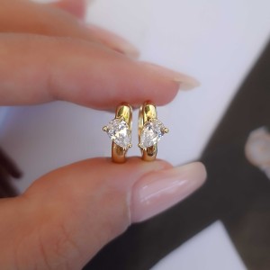 گوشواره حلقه نگین اشک مورب ژوپینگ