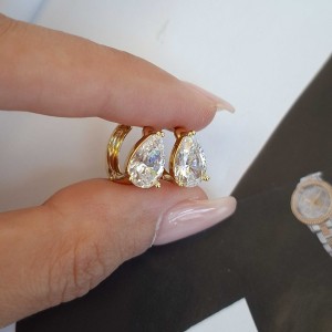 گوشواره حلقه نگین اشک ژوپینگ*