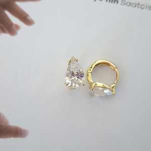 گوشواره حلقه نگین اشک ژوپینگ*