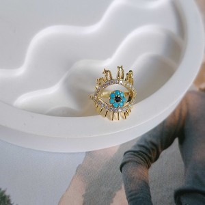 گوشواره ایرکاف چشم مژه دار آبی  ( هر عدد )