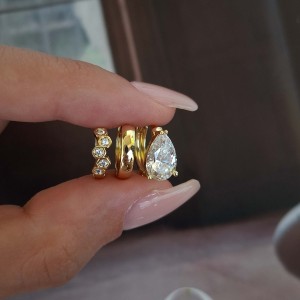 گوشواره پک شش عددی اشک و شش ضلعی  ژوپینگ*