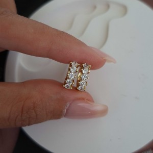 گوشواره حلقه‌ای تنیسی پنج نگین ژوپینگ
