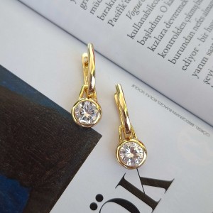 گوشواره آویز نگین دایره قاب دار*