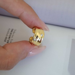 گوشواره ایرکاف پهن نگین دایره*