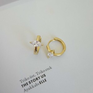 گوشواره حلقه‌ای مارکیز افقی