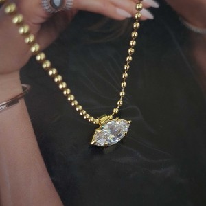 گردنبند زنجیر توپی آویز چشم *