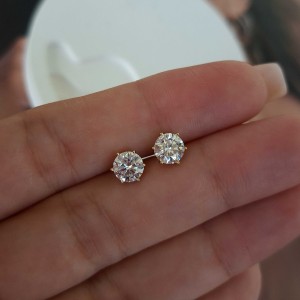 گوشواره نگین دایره ژوپینگ سایز 5 میل *