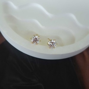 گوشواره نگین دایره ژوپینگ سایز 5 میل *