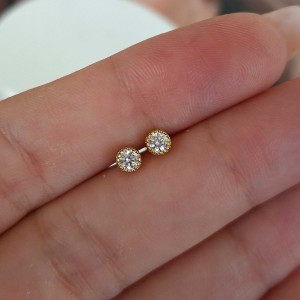گوشواره نگین دایره ژوپینگ سایز 3 میل *