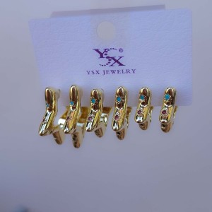 گوشواره پک شش عددی ستاره مولتی کالر *