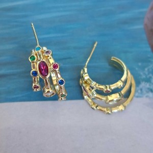 گوشواره سه حلقه مولتی کالر *