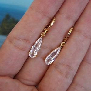 گوشواره حلقه‌ای آویز اشک بلند*