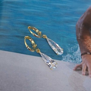گوشواره حلقه‌ای آویز اشک بلند*