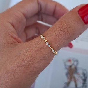 انگشتر ظریف نگین جفتی  (کد 91)
