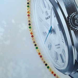 دستبند تنیسی دایره رنگی قاب دار *
