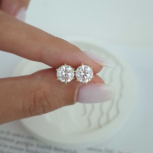 گوشواره نگین دایره ژوپینگ سایز ۸ میل