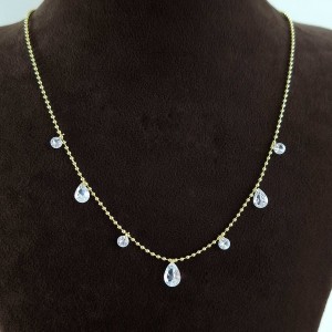 گردنبند زنجیر توپی آویز اشک و دایره