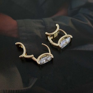 گوشواره نگین مستطیل ژوپینگ *