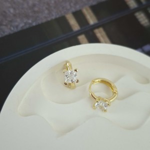 گوشواره حلقه نگین‌ مربع ظریف ژوپینگ*