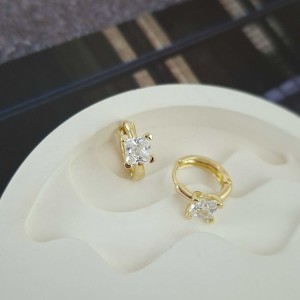 گوشواره حلقه نگین‌ مربع ظریف ژوپینگ*
