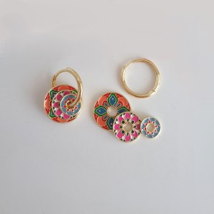 گوشواره واشری نارنجی گلبهی