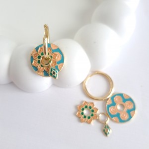 گوشواره واشری آبی فیروزه‌ای