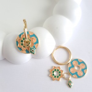 گوشواره واشری آبی فیروزه‌ای