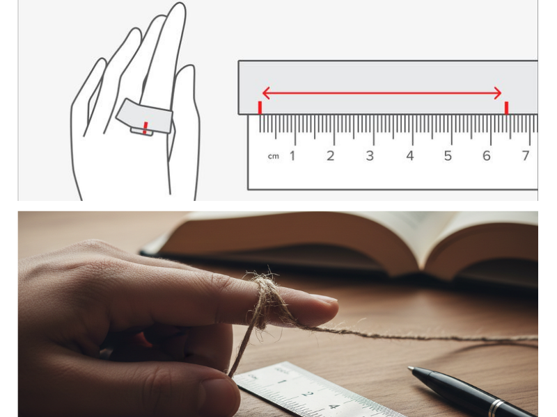 روش اندازه&zwnj;گیری سایز انگشتر با نخ یا کاغذ