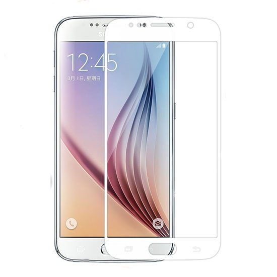 محافظ صفحه نمایش شیشه ای سفید Samsung Galaxy S6
