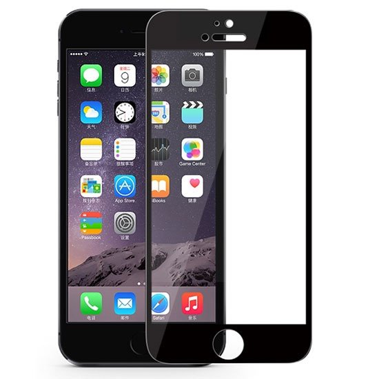 محافظ صفحه نمایش شیشه ای مشکی +Apple iPhone 6 Plus Amazing CP