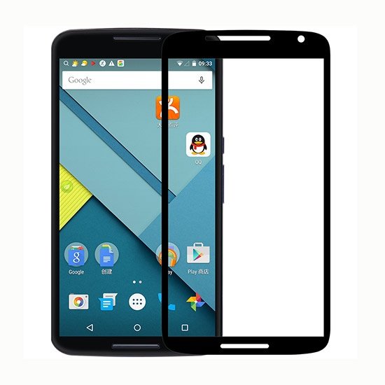محافظ صفحه نمایش شیشه ای مشکی +Moto Nexus 6 CP