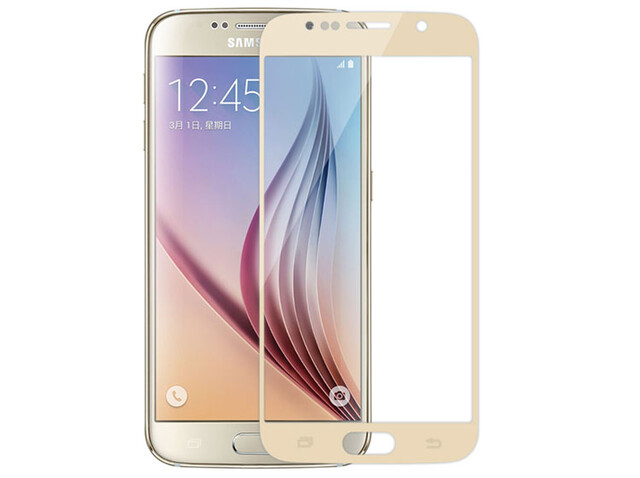 محافظ صفحه نمایش شیشه ای طلایی Samsung Galaxy S6 مارک Nillkin