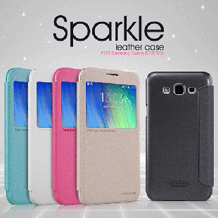 Samsung Galaxy E7(E700) NEW LEATHER CASE- Sparkle Leather Case