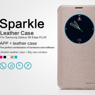 Samsung Galaxy S6 Edge PLUS NEW LEATHER CASE- Sparkle Leather Case
