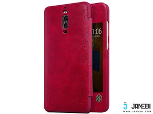 پشت و روی قرمز کیف چرمی نیلکین هواوی HUAWEI Mate 9 Pro Qin Leather Case